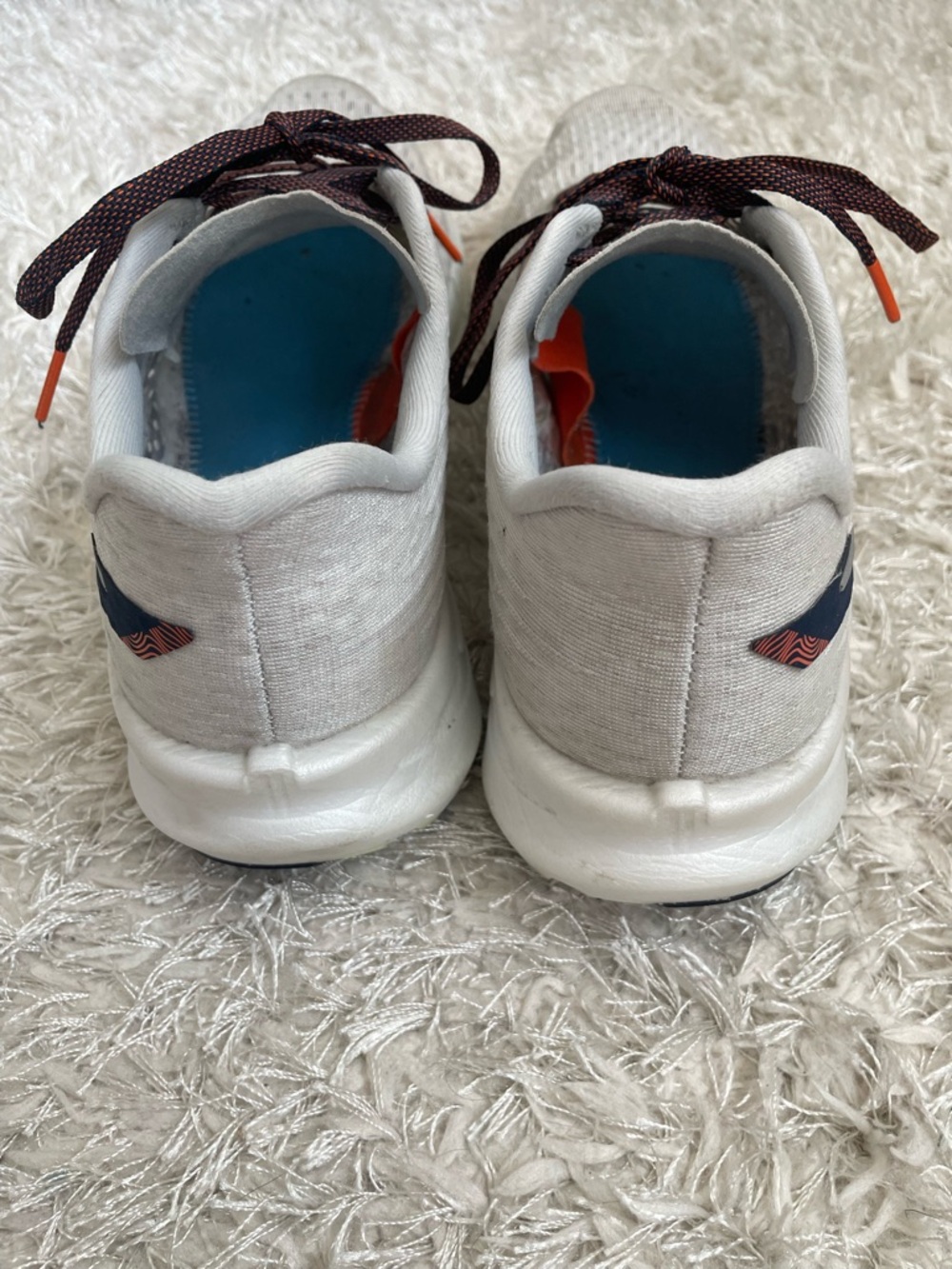 Brooks Men's Hyperion Running Shoes Oyster Mushroom White with Orange Accents - Picture 7 of 12